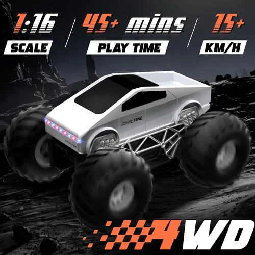 Miniatura 3 de Auto a control remoto, escala de autos RC 1:16, vehículo eléctrico todo terreno, luces LED, juguetes Monster Trucks, regalo de cumpleaños