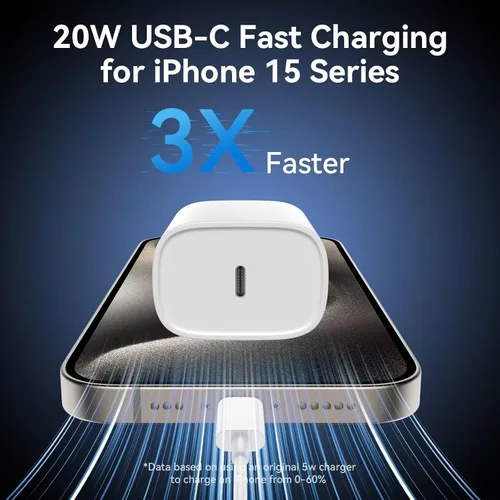 Miniatura 2 de Cargador para iPhone 16 15 Pro Max de carga rápida, bloque de carga USB C de 20 W para iPhone 16 15 con cable de carga tipo C de 3 metros