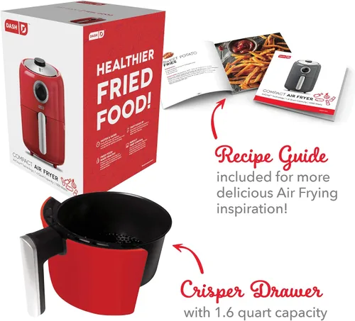 Miniatura 6 de DASH Horno freidora de aire compacto con control de temperatura, cesta de freír antiadherente, guía de recetas + función de apagado automático, 2