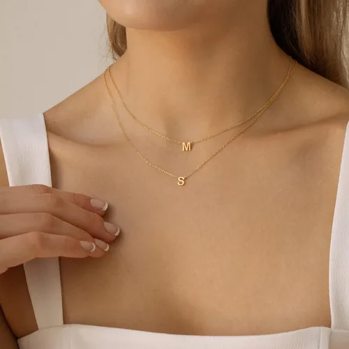 Miniatura 4 de SELFROSE Initial Necklaces for Women, Dainty Gold Letter Necklace 14k Gold Plated Personalized Tiny Initial Pendant Necklace Monogram Cute Letter