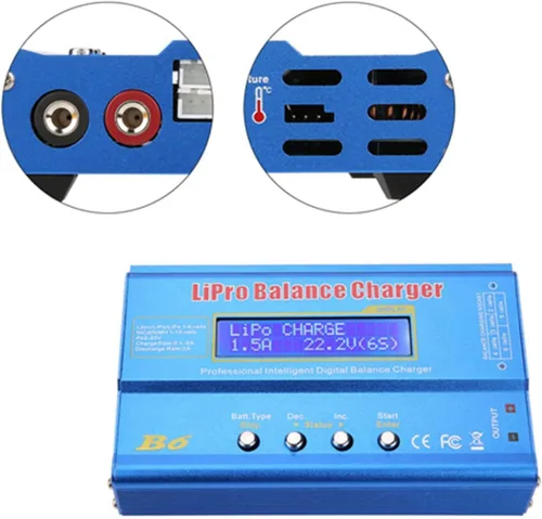 Miniatura 3 de Walfront B6 Balance Cargador RC Batería Cargador Digital 80W Vida NiMH NiCd (Nueva B6 Pantalla LCD Digital RC NiMh)