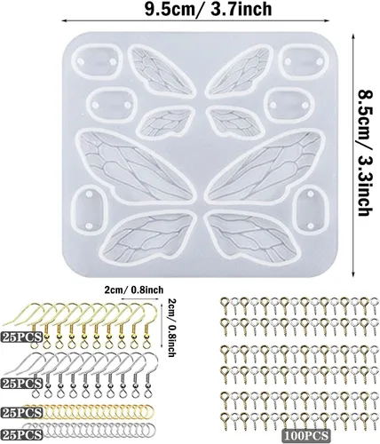 Miniatura 2 de Attuslla Moldes de resina de silicona para aretes con anillos para hacer joyas, colgantes, aretes Estilo 9