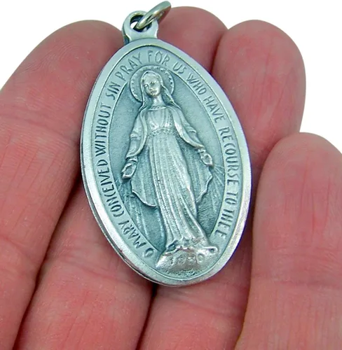 Miniatura 3 de Regalos devocionales y medallas de plata con colgante de medalla milagrosa de Nuestra Señora de la Gracia