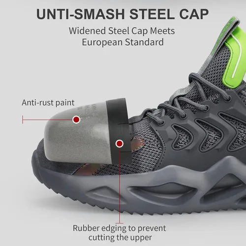 Miniatura 6 de KGJIANDA Steel Toe Shoes for Men Safety Industrial Boots Shoes Lightweight and Durable High Top Sneakers Breathable Construction Socks Shoes for