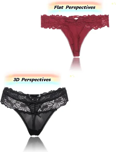 Miniatura 74 de ohyeah Tangas sexy de encaje tangas bragas de tiro bajo ropa interior para mujer de algodón entrepierna braga tangas bragas 4-18