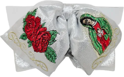 Miniatura 7 de A&C Quinceañeras and More Charro mexicano con bordado Virgen de Guadalupe Moño charro con Virgen de Guadalupe bordada