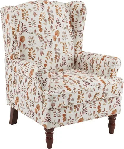 Miniatura 12 de YOLENY - Silla decorativa moderna, con respaldo alto, sillón tapizado con botones de tela, sofá individual con patas de madera para sala de estar