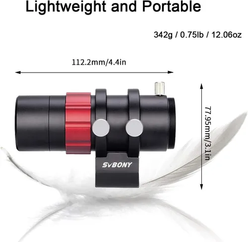 Miniatura 2 de SVBONY SV165 Mini alcance guía 1.181 in F4 buscador y guía alcance para SV305C Pro, compatible con telescopio de astronomía y cámaras de guía