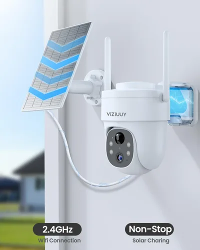 Miniatura 3 de Paquete de 2 cámaras de seguridad solares inalámbricas para exteriores, cámaras de seguridad 2K inalámbricas para exteriores con tarjeta SD de 64 GB
