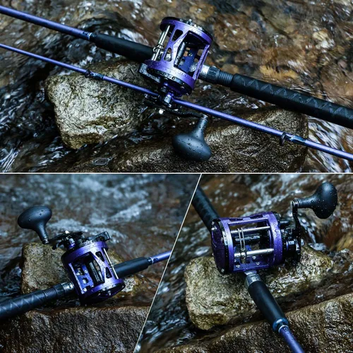 Miniatura 8 de Sougayilang Combo de carrete de caña de pescar de arrastre – Caña de pesca resistente en la costa/bagre con carrete de tamaño 4000, combo de agua