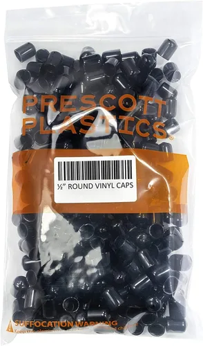 Miniatura 4 de Prescott Plastics Tapones de plástico flexibles de 1/2" (12.7 mm) de diámetro exterior, tapas redondas de tubo de metal negro, inserciones fuertes