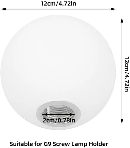 Miniatura 2 de KALLORY Pantalla de vidrio esmerilado de 3.93 pulgadas de repuesto redonda para lámpara colgante G9 adecuada para decoración del hogar e iluminación
