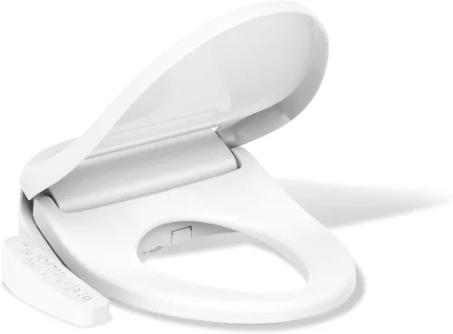 Kohler PureWash E580 - Asiento de inodoro para bidé, redondo, color blanco, con tapa de cierre silencioso que evita golpes, varita autolimpiante,