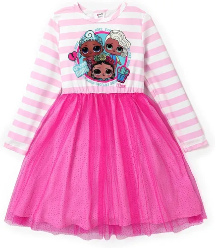 L.O.L. Surprise! Vestidos de malla tutú para niñas con mariposa y purpurina para fiesta, vestido de tul de manga larga, regalo de cumpleaños
