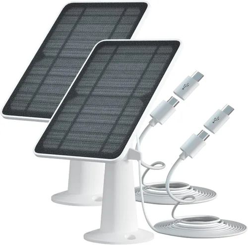 Miniatura 15 de Panel solar para cámara de seguridad, panel solar USB de 5W para cámara de seguridad DC 5V, panel solar con puerto micro USB y USB-C, cargador solar