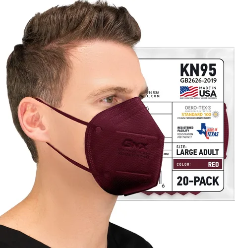 AccuMed BNX KN95 Face Masks Made in USA (Adult Large, Adult Medium, Kids Small) (Earloop) (Model: E95/E95M/E95S)