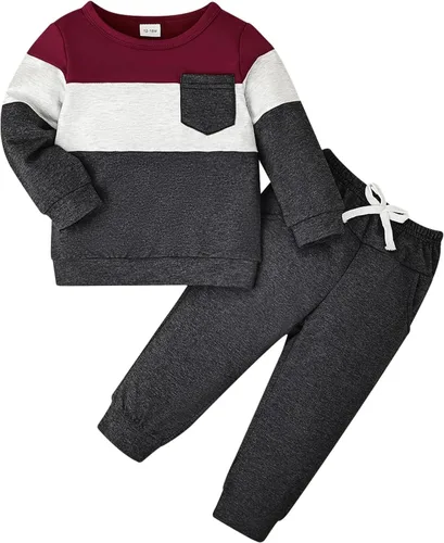 Miniatura 19 de Ropa de otoño e invierno para bebé, trajes de niño pequeño, sudadera de manga larga, sudadera de retazos y pantalones, 2 piezas, 12 meses a 5 años