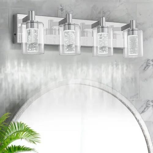 Miniatura 10 de SineRise - Luz de tocador con 3 modos de color (3000K/4000K/6000K), lámpara de baño LED con protección ocular, lámpara de pared moderna regulable