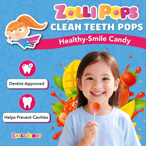 Miniatura 2 de Zollipops Clean Teeth Pops - Caramelos sin azúcar con xilitol, paletas sin colorantes, aptos para dieta cetogénica y diabética, golosinas aprobadas