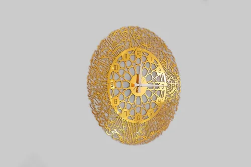 Reloj de pared de metal Ayatul Kursi, arte de pared islámico, decoración de pared islámica, regalo para musulmanes, decoración de pared islámica