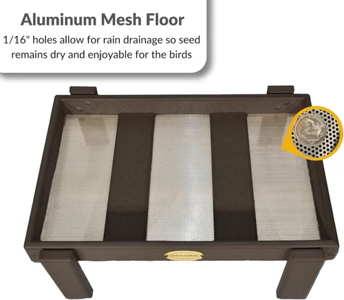 Miniatura 7 de Comedero para pájaros de plataforma DutchCrafters Amish hecho en Estados Unidos, comederos de pie libres para pájaros silvestres al aire libre