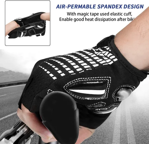 Miniatura 5 de BIKINGMOREOK Guantes de ciclismo para hombres y mujeres, guantes de bicicleta transpirables, almohadillas de gel de 0.197in, guantes de bicicleta