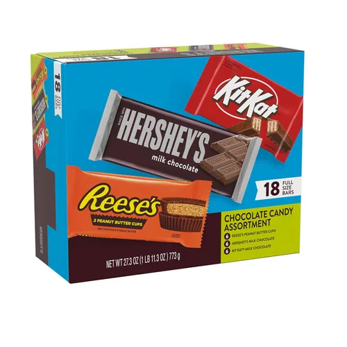 Miniatura 3 de HERSHEY'S, KIT KAT and REESE'S - Caja variada de dulces de chocolate con leche, 27.3 onzas (18 unidades)