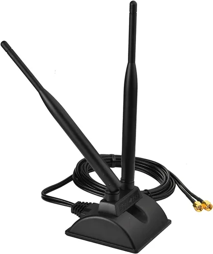 Miniatura 4 de Eightwood Antena WiFi macho RP-SMA de doble banda de 2.4 GHz y 5 GHz + cable hembra RP-SMA de 9.8 pulgadas, paquete de 2 unidades para tarjeta