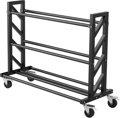 Miniatura 8 de Bastidores de baloncesto para pelotas, carrito de bolas resistente con ruedas, almacenamiento de baloncesto de 3 niveles y 20 bolas, carrito