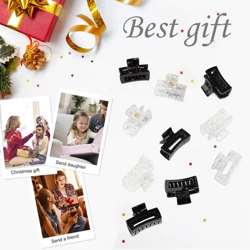 Miniatura 5 de Cobinaan Pinzas pequeñas para el pelo para mujeres y niñas, 10 piezas de 1.5 pulgadas mini pinzas de mandíbula para cabello fino/grueso medio, clip