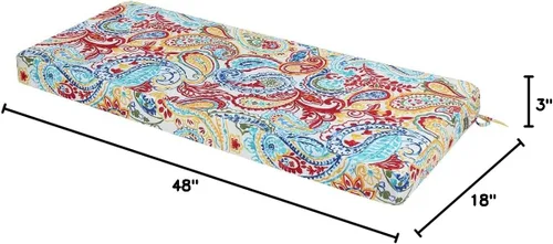 Miniatura 8 de FUNHOME Funda de cojín de banco para exteriores de 48 x 18 x 3 pulgadas, resistente al agua con cremallera y lazos, funda resistente a la Phoenix