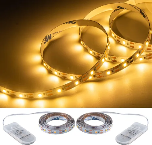 Tira de luces LED cortas alimentadas por pilas con intermitente, 3.28 pies/1PCS luces LED de hadas flexibles a pilas brillantes para caja de Blanco