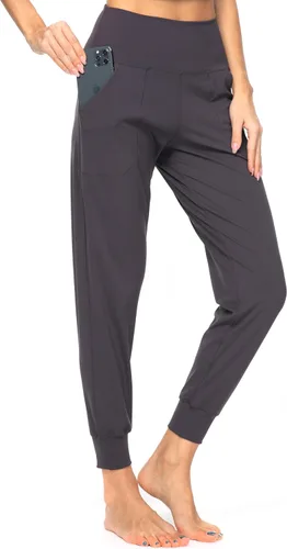 Kcutteyg - Pantalones deportivos de cintura alta con bolsillos para mujer, pantalones deportivos suaves para descanso, correr y entrenamiento
