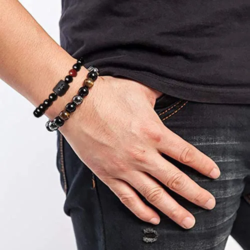 Miniatura 3 de CSIYANJRY99 Pulseras del zodiaco para hombres y mujeres, signo del zodiaco, 12 constelaciones, horóscopo, pulsera de 0.315 in, obsidiana natural