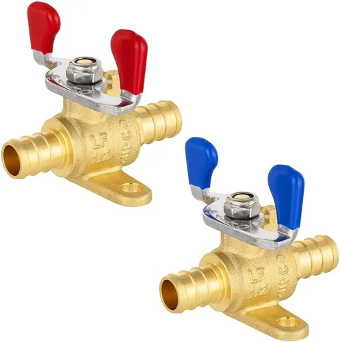 Miniatura 14 de EFIELD Válvula de bola de latón con cierre Pex de 1/2 pulgada para agua potable caliente y fría, con nivel de mariposa, (VALVE167)