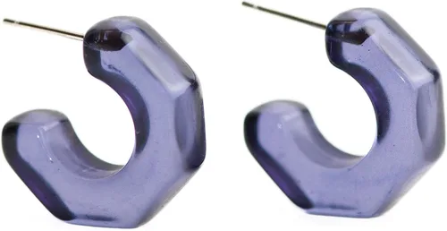 Miniatura 9 de Leetie Lovendale Gracie Hugger - Aretes de aro hipoalergénicos para mujer, hechos con acero quirúrgico y Lucite, ligeros y cómodos, hechos a mano