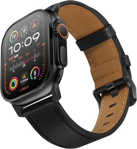 Miniatura 14 de UUPWPOKT - Correa de cuero compatible con Apple Watch Ultra 3/2/1 de 49/46/45/44/42 mm, correa de cuero genuino para iWatch Ultra Series 11 10 9 8 7