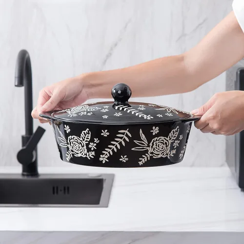 Miniatura 2 de Wisenvoy Cacerola con Tapa - Plato para Cazuela y Horno de Cerámica