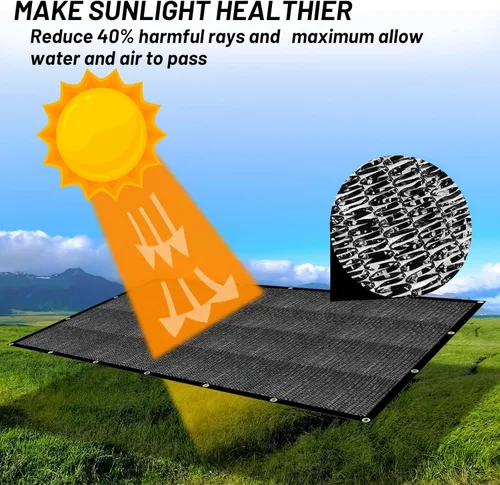 Miniatura 2 de Cool Area Tela de Sombra Solar 40% Malla Lona con Ojales para Cubierta de Plantas 6.5x16.5 pies Toldo de Patio Jardín Pérgola Invernadero Coche