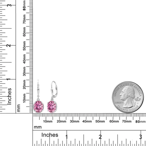 Miniatura 115 de Gem Stone King Aretes colgantes de gota para mujer, plata de ley 925, piedra natal ovalada de 0.354 x 0.276 in, joyería fina, regalos para ella