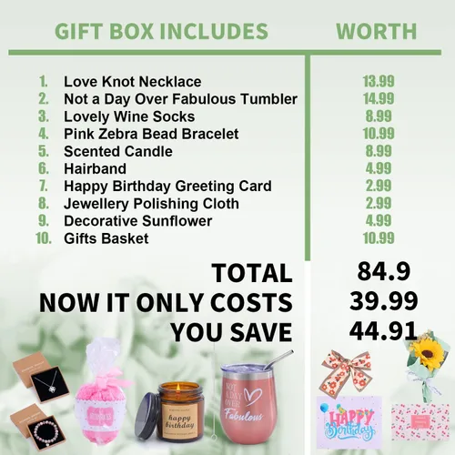 Miniatura 5 de Regalos de cumpleaños para mujeres: cesta de feliz cumpleaños para mujeres, amistad, mamá, hermana, esposa, novia, mejor amiga, hija