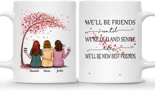 Miniatura 28 de Gossby - Taza de café personalizada para mujer, 2 unidades, con nombres personalizados Taza personalizada para dos mujeres, taza de café