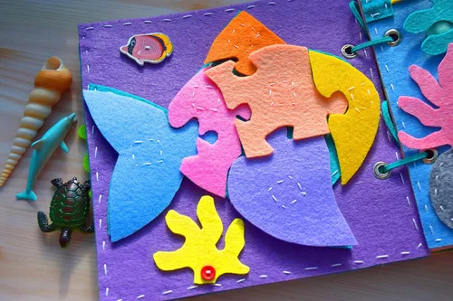 Miniatura 3 de Ocean Busy Book with Magnetic Aea Animals - 8 Pages - Quiet Toy Kids Toddler Activity Educational Travel Felt Montessori Fine Motor Skills