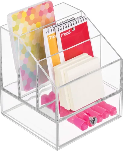Miniatura 5 de iDesign Clarity - Organizador de paleta de cosméticos con cajón para tocador o gabinete para guardar maquillaje, productos de belleza, accesorios