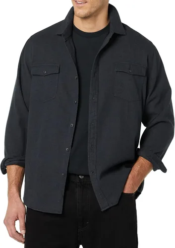 Miniatura 3 de Tienda Essentials - Camisa de franela de manga larga con ajuste regular y dos bolsillos para hombre