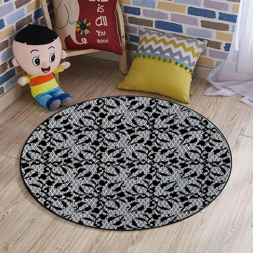 Tapetes redondos para silla de oficina de estilo victoriano, tapete antideslizante de madera dura, tapetes protectores de suelo barroco estilo
