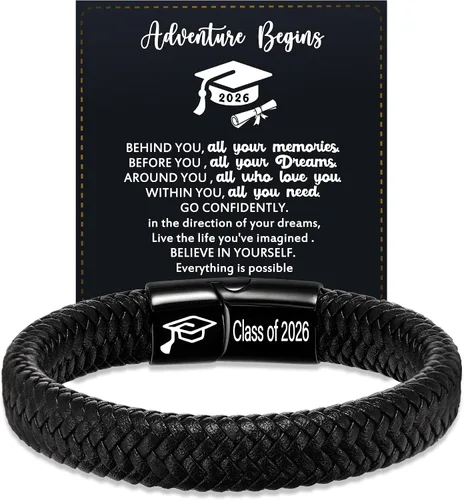 Miniatura 8 de Regalos para el día del padre, regalos de graduación para hombres, pulsera de cuero para hombre, relleno de calcetines para adolescentes, regalos