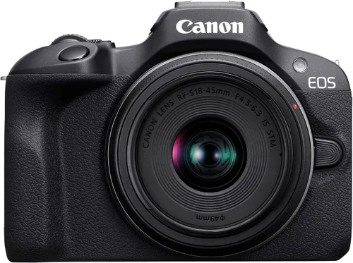 Canon Cámara sin espejo EOS R100 con lentes de 0.709-1.772 in y 2.165-8.268 in