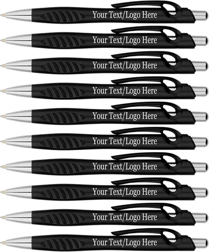 SyPen Bolígrafos personalizados con tu logotipo o texto personalizado, paquete de 300 unidades a granel para negocios, fiestas y eventos, bolígrafos