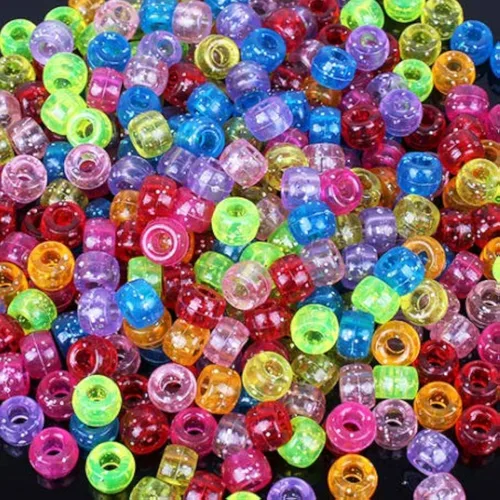 Miniatura 3 de Cuentas de pony mixtas de color perla brillante para hacer pulseras de amistad, tamaño 0.236 x 0.354 in, 1000 unidades Rosa mezclado